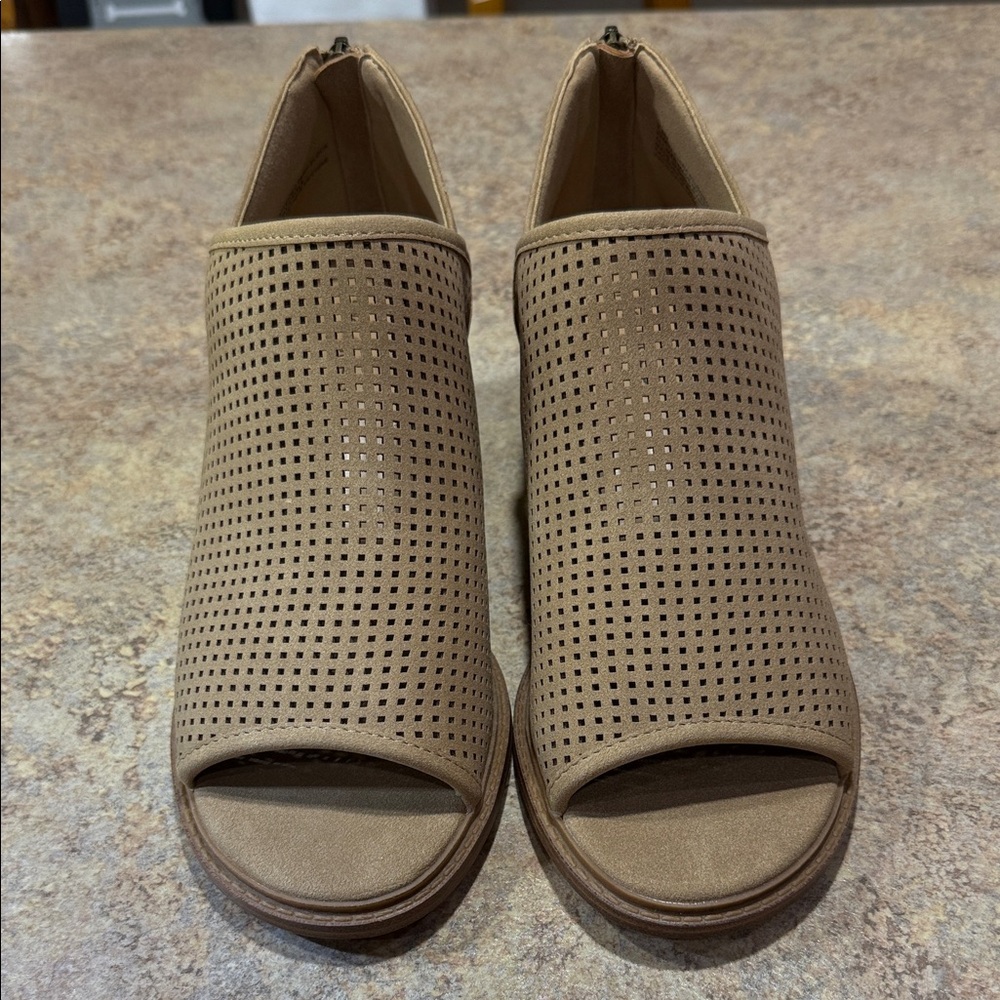 Maurices Brown Peep-Toe Booties